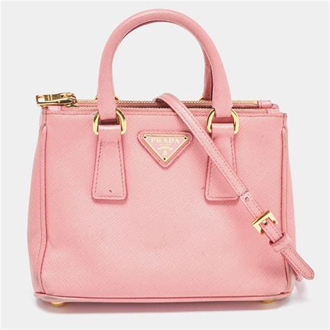 Cerise Saffiano leather mini